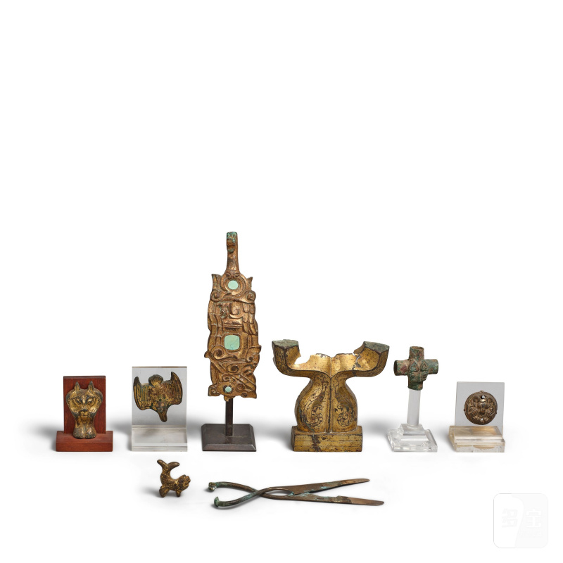 西周至唐 青銅及鎏金銅飾九件 | NINE EARLY BRONZE AND GILT BRONZE ARTIFACTS - 图3